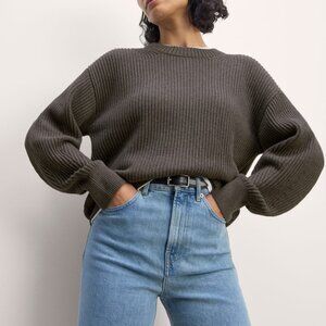 Everlane Cotton Crew, SS25  - Heathered Charcoal Small